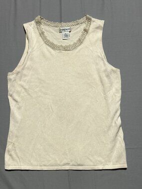 Barry Bricken Tan Sleeveless Top; Silk/Nylon/Spandex; Women's Medium